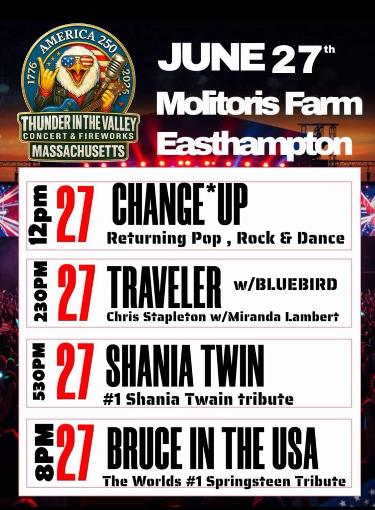 Thunder in the Valley Concert & Fireworks June 27, 2026